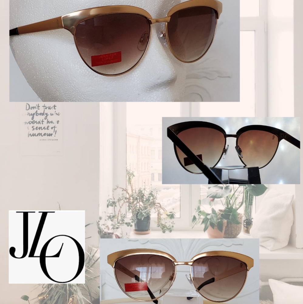 🤎 Gold Clubmaster Sunglasses by: JLo ( NWOT )